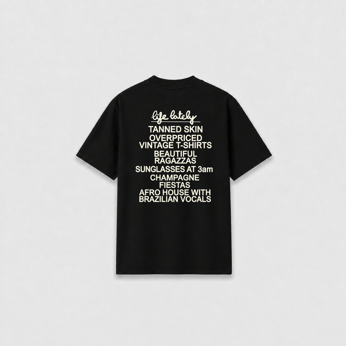 LIFE T-SHIRT Preta costas