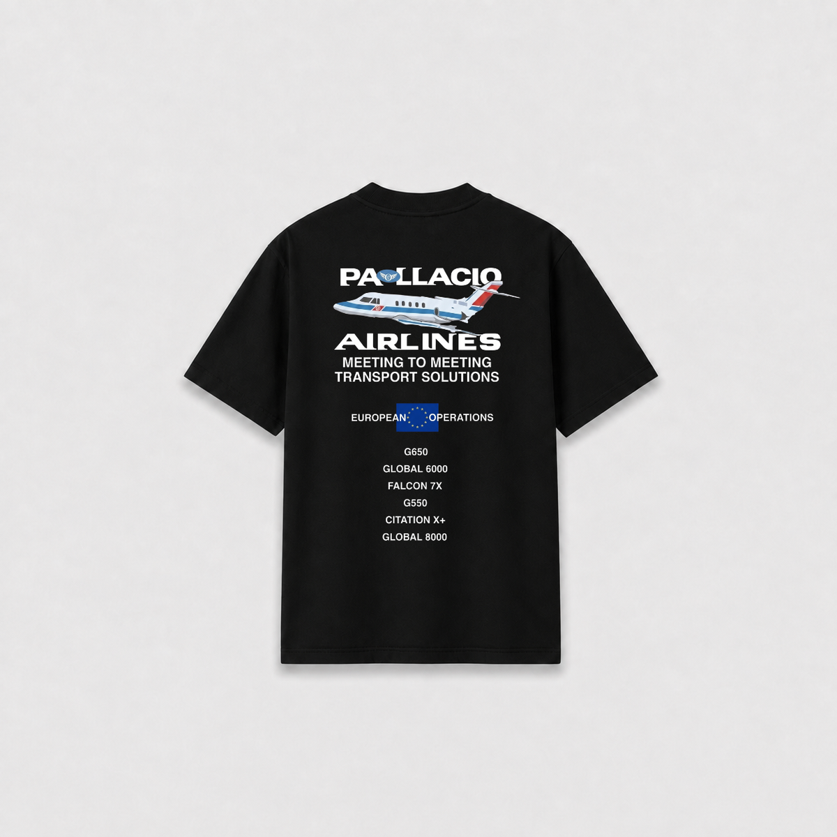 AIRLINES T-SHIRT Preta costas