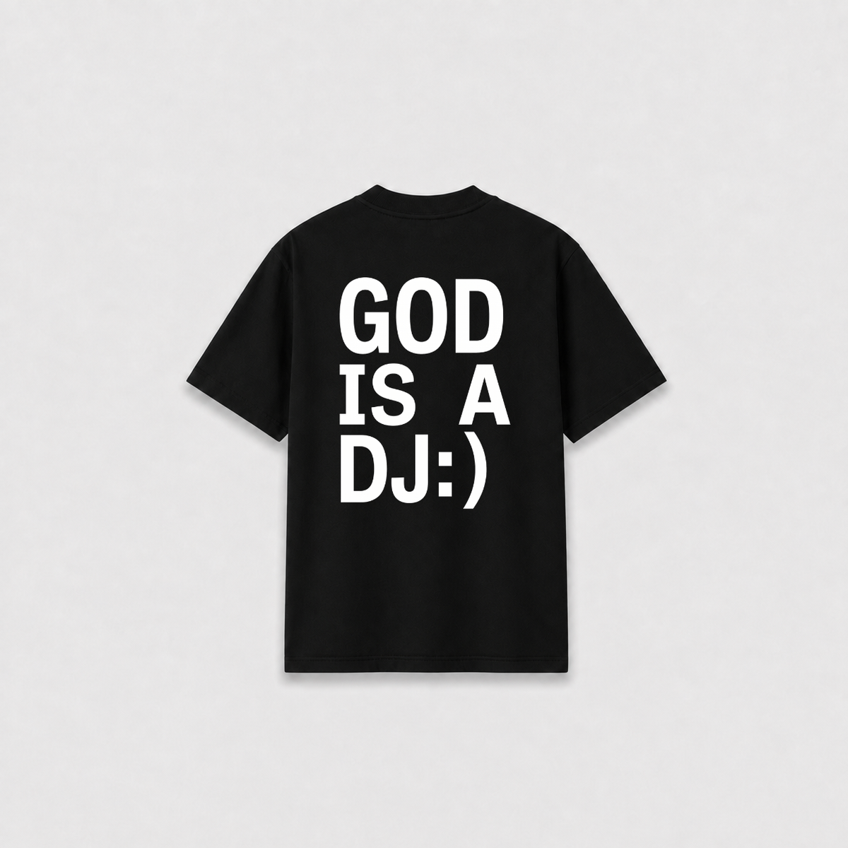 GOD IS A DJ T-SHIRT Preta costas