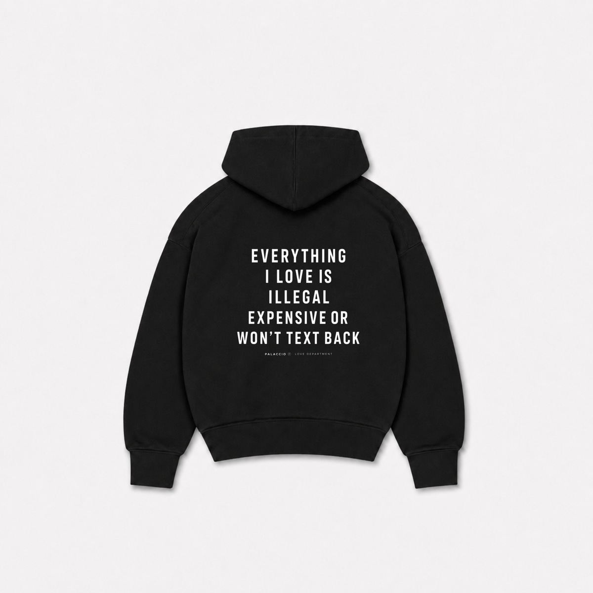 TEXT BACK HOODIE - Preta